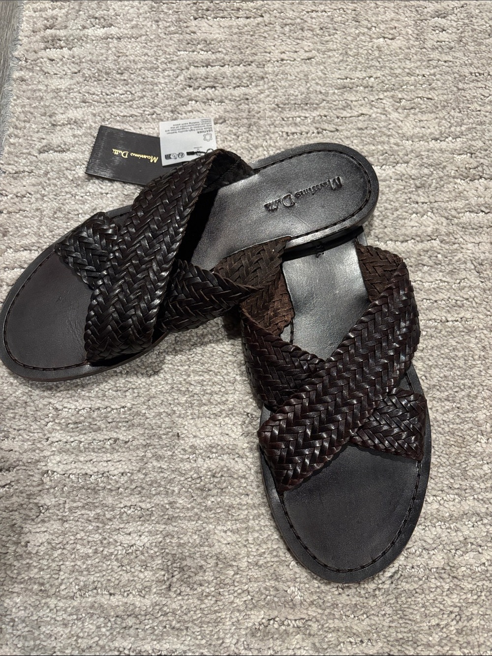 Massimo Dutti Braided Slide Sandals in Dark Brown -  Women's  Shoes size 6.5 - Picture 5 of 5